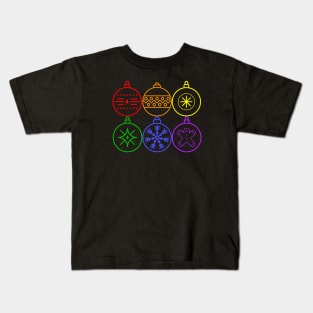 Rainbow Gay Pride Christmas Ornaments Kids T-Shirt